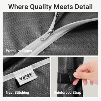 VIPEK V5C Heavy Duty Covered Clothes Rack Portable Closet Rack, Black Metal Clothing Rack with Black Upgarded Polyester Cover Cover, Adjustable Custom Freestanding Closet Wardrobe, Max Load 800LBS - Image 4