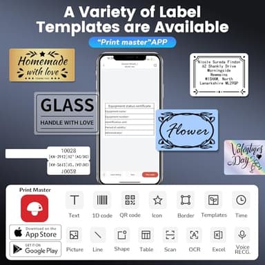 Phomemo M250 3 Inch Label Maker Machine with Tape, 2025 Upgrade Portable Barcode Label Printer for Business, Home, Logo Label, Thermal Address Label Maker with 100 Labels, 40x30mm - Image 4