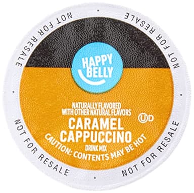 Amazon Brand - Happy Belly Cappuccino Coffee Pods Compatible With K Cup Brewers, Light Roast, Caramel Flavored, 24 Count, 12.72 ounce (Pack of 1) - Image 5