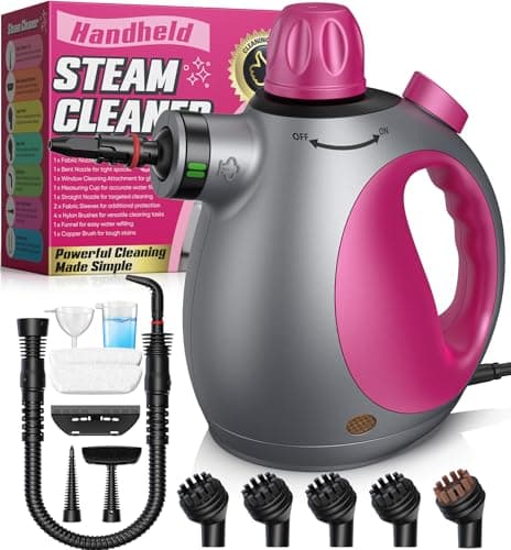Handheld Steam Cleaner, Multi-Purpose Pressurized Steamer with Safety Lock & 14 Accessories, 450ML Tank for Home, Car, Furniture, Grout, Upholstery, Couch Cleaning (Purple) - Image 1