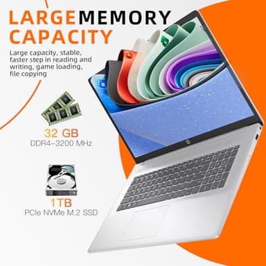 HP 2025 17 inch Laptop Business, 17.3" IPS FHD Display, AMD Ryzen 5 (Beats i7-1165G7), Ms Office Lifetime, Win 11 Pro, AI Copilot, w/Accessory, Numeric Keypad, WiFi 6 (32GB RAM + 1TB SSD) - Image 5