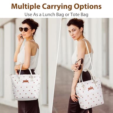 BULGILIA Lunch Box for Women/Men - Adult Insulated Lunch Bag with Snack Bag, Portable Reusable Waterproof Lunch Tote Bags with Adjustable Shoulder Strap for Work,Travel,Outdoor（beige） - Image 7