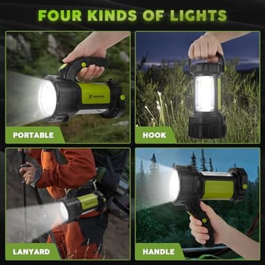 AlpsWolf Camping Lantern Rechargeable, LED Flashlight Spotlight Lantern with 800LM, 3600 mAh, Strap Included Portable Bright Camping Light for Emergency, Outdoor Hiking, Power Outages - Image 2
