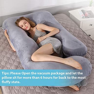 BATTOP Pregnancy Pillow for Sleeping,Full Body Maternity Pillow with Removable Washable Cover,Support for Back,HIPS,Legs,Belly for Pregnant Women - Image 8
