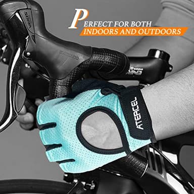 ATERCEL Weight Lifting Gloves Full Palm Protection, Workout Gloves for Gym, Cycling, Exercise, Breathable, Super Lightweight for Men and Women(Aqua, M) - Image 4
