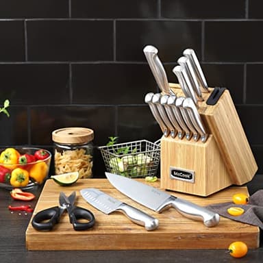 McCook® Knife Sets,German Stainless Steel Knife Block Sets with Built-in Sharpener - Image 5
