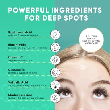 Dots for Spots Pimple Patches with Microdarts - Includes Active Ingredients Niacinamide, Hyaluronic Acid & Salicylic Acid for Maximum Effectiveness - Reduces Redness and Dark Spots (9 count) - Image 3