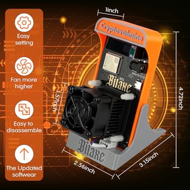 Bitcoins Miner Bitaxe Gamma 601 BM1370 Asic Chip 1.2TH/s Solo Miner 18W Energy Efficiency 2.4G WiFi Home Use BTC Miner Low Noice Crypto Miner Include PSU with Open Source, Updated Software,Orange - Image 2