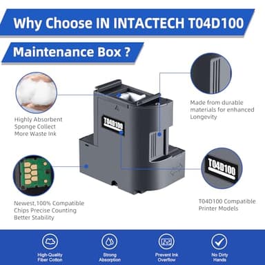 T04D100 Ink Maintenance Box for ET-15000 ET-3750 ET-4750 ET-4760 ET-3760 ET-4850 ET-3850 ET-3710 ET-3830 WF-2860 (T04D100 / EWMB2 / E-04D100) 2-Pack - Image 5