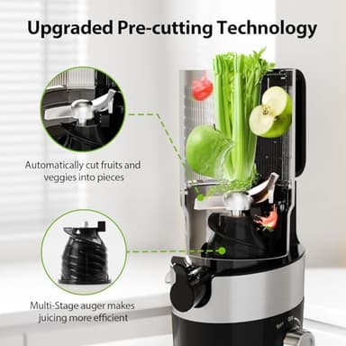Aeitto Juicer machines with 4.9" Wide Feed Chute Fit Whole Fruits & Vegetables, Masticating Juicer Self Feeding - Image 2