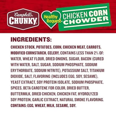 Campbell’s Chunky Soup, Healthy Request Chicken Corn Chowder Soup, 18.8 Oz Can (Case of 12) - Image 5