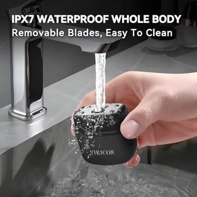 VIKICON® Electric Foil Shavers for Men, Compact Travel Face Shaver, Mini Razor for Shaving Face, Portable On-The-Go Shaver w/Dual Floating Blades, Close Shave Stubble Trimmer USB-C, Gifts for Dad Him - Image 6