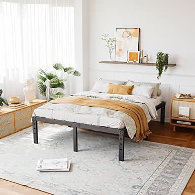 ZIYOO Full Size Bed Frame 14 Inches High 3 Inches Wide Wood Slats with 3500 Pounds Support for Foam Mattress, No Box Spring Needed, Underbed Storage Space,Easy Assembly, Noise Free - Image 2