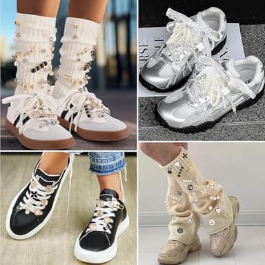 72 Pcs Sneaker Charms, Shoelace Charms For Sneakers, Pearl Rhinestone Brooches And Pins For Women, Shoe Jewelry Charms For Socks Laces Sneakers , Safety Pins Buttons For Sock Clothes Decor Accessories - Image 5