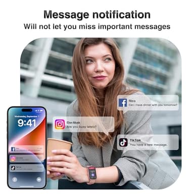 Fitness Tracker, Health Smart Watches for Women Men with 24/7 Heart Rate/Blood Pressure/Blood Oxygen Monitor, Sleep Tracker, Calories & Pedometer, IP68 Waterproof Activity Trackers for Android&iPhone - Image 2