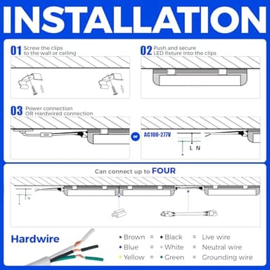 Barrina 8FT LED Shop Lights, 72W 10000LM 6500K, Clear Cover Linkable Tube Light, T8 V Shape Ceiling Lights for Garage, Warehouse, Workshop, 10 Pack - Image 9