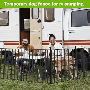 8 Panels No Dig Decorative Outdoor Garden Fence with Gate for Yard, 48 in(H) X 21 ft(L) Animal Barrier Fencing Rustproof Metal Wire Panel Border for Dog, Rabbits, and Patio Temporary Ground Stakes - Image 7