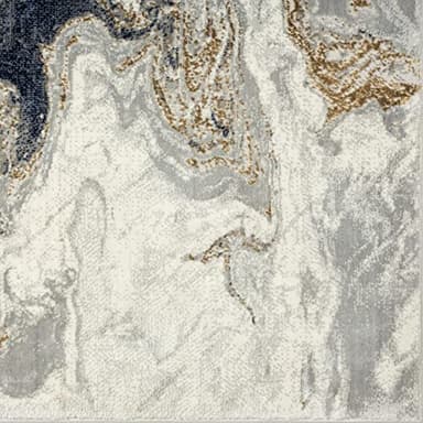LUXE WEAVERS Marble Swirl Abstract Area Rug, Blue 8x10 - Image 7