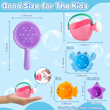 Baby Bath Toys for Kids Ages 1-3 5 PCS Toddler Bath Toys Mold Free for 2-4 Bathtub Sand Beach Pool Water Toddler Toys & Gifts (Color Random) - Image 6