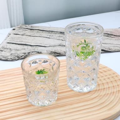 Drinking Glasses Set, 13 oz and 8 oz Highball Glasses Set, Bar Same Style, Essential Glassware for Home, Suitable for Water, Juice, Milk, Cocktails, Whisky, Iced Tea, Great Gift, 8 Pack - Image 6