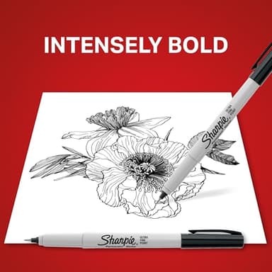 Sharpie Permanent Markers, Ultra Fine Tip, Black, 12 Count - For Classroom, Office, Home, Quick Drying, Fade Resistant, For Wood, Plastic, Paper, Metal, Ideal for Posters, Drawing, Coloring - Image 4