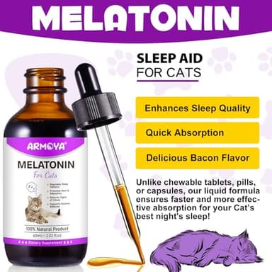 asusxcli Melatonin for Cats - Cat Calming Treats- Cat Sedative for Grooming - Helps to Support Restful Sleep for Your Cat - Cat Sleep Aid - Anxiety Relief for Cats - Image 2