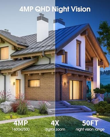 ARCCTV Security Camera Wireless Outdoor, 4MP Recharge Battery Powered WiFi Camera with Solar Panel, Motion Detection, Color Night Vision, 2-Way-Audio, 2.4G/5G Dual Band WiFi (2 Pack) - Image 5