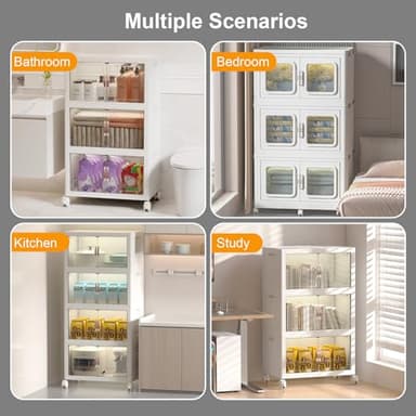 UAMFURI Extra Large Stackable Storage Bins with Lids and Wheels, 160QT/40GAL Stackable Storage drawers, 4Pack Collapsible Storage Bins with Lids, Closet Organizers and Storage Drawers for Home, Dorm - Image 8