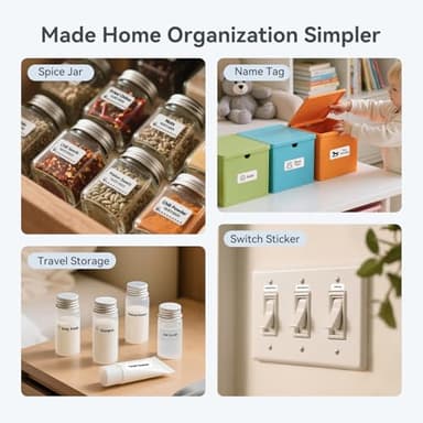 NIIMBOT D110 Upgraded Version Mini Label Maker Machine with 3 Tapes, Portable Bluetooth Thermal Printer, Sticker Labeler with Multiple Templates for Office Organization Home Kitchen School, White - Image 2