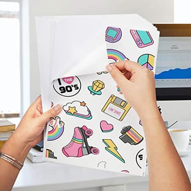 QYH Premium Printable Vinyl Sticker Paper - 50 Matte White Waterproof Decal Paper Sheets for Inkjet Printer Standard Letter Size 8.5"x11" - Image 2