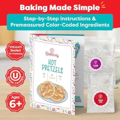 Pretzel Making Kit - Real Cooking Set for Kids Ages 5-12+ with Recipe and Ingredients - Kids Baking Set for Girls & Boys - Great Gift for Family Bonding - Image 2