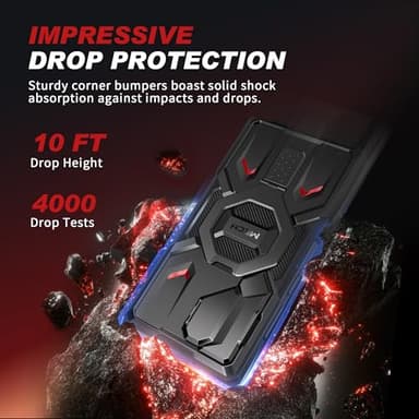 TONGATE for Samsung Galaxy S25 Ultra Case with Magnetic Stand, Compatible with Magsafe, [Military Drop Protection][2 Front Frames & Camera Cover] S25 Ultra Case with Screen Protector & Belt Clip,Black - Image 6