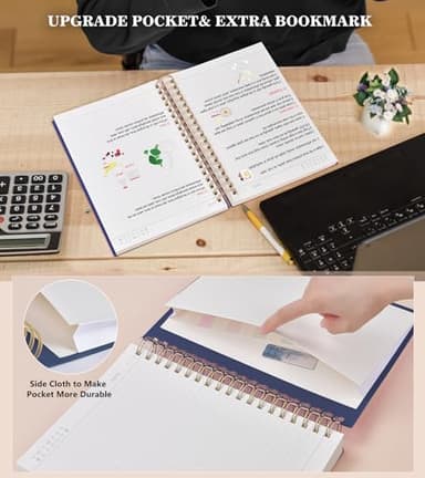 Spiral Notebook Journal, 360 Pages College Ruled Notebooks, Lined Thick Journals for Women Men,B5 Big Spiral Notebooks with 100GSM Paper, Spiral Bound Journal for Writing Work School Blue 7.6"×10" - Image 6