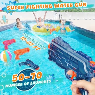 Water Squirt Guns Toys for Kids: Leakproof Super Water Gun for Boys Girls Adults - Small Outdoor Water Gun Toy for Pool Beach Swimming Summer Games Yard Party (2 Pack) - Image 5