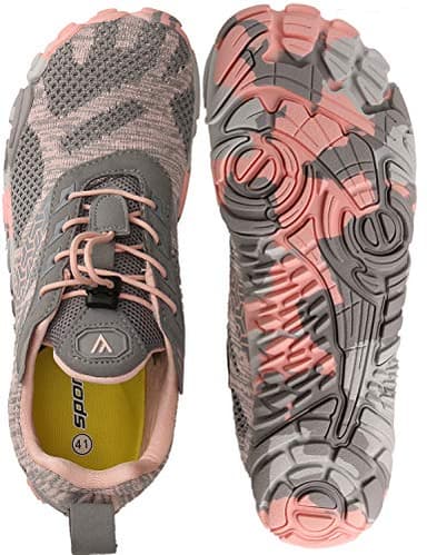 Joomra Minimalist Trail Running Tennis Shoes Walking Size 9-9.5 Women Wide Camping Athletic Hiking Trekking Toes Gym Workout Sneakers Footwear Grey Pink 40 - Image 6