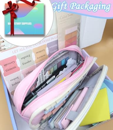Bible Study Supplies Journaling Kit With Tabs, Highlighter, Notebook and Pen Case - Annotation Kit, Study Group Essentials Accessories Set for Women, Students, Beginner Christian Gifts - Image 6