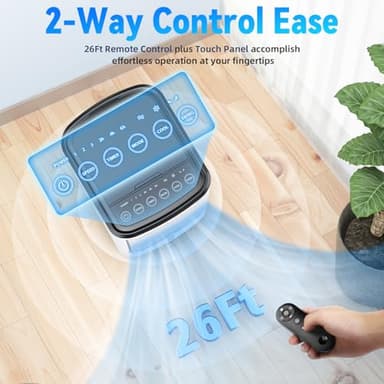 FANCOLE Windowless Portable Air Conditioners with 6 Ice Packs, 12H Smart Timer for Auto-off, 26Ft Remote, Top Fill Dual Tank, 3Speeds Evaporative Air Cooler, 70°Auto Swing Swamp Cooler Air Conditioner - Image 9