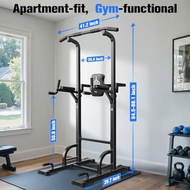 Sportsroyals Power Tower Dip Station Pull Up Bar for Home Gym Strength Training Workout Equipment, 450LBS - Image 9