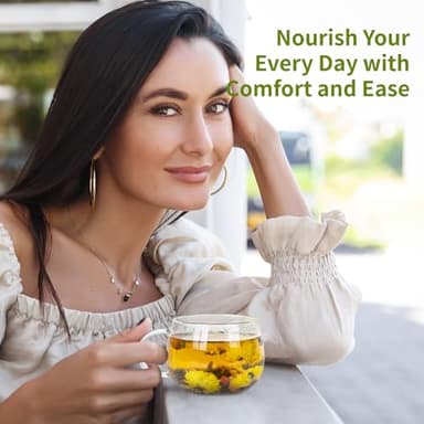 Dandelion Wolfberry Tea Bags, Natural Kidneys & Liver Health Tea with Dandelion, Chrysanthemum, Wolfberry, Cassia Seed, Licorice, Orange Peel, Gardenia, Dandelion Root Tea Organic(1 Pack/12 Bags) - Image 7