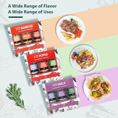 Soeos Spice Seasoning Set of 9 with Integrated Grinders, Individual Spice Grinder, Pure and Fresh Perfect for BBQ Seasoning Gift Set, Grilling Spice, Pepper Grinder,colorful - Image 5