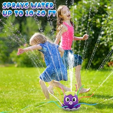 SAMTOP Outdoor Water Spray Sprinkler for Kids and Toddlers, Summer Outside Toys Backyard Games with 8 Wiggle Tubes, Attaches to Garden Hose Splashing Fun Toys for 3 4 5 6 7 8 Year Old Boys Girls Gifts - Image 6