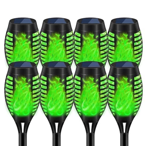 Uni PNR Solar Torch Lights for Garden Decor, 8 Pack 12 LED Solar Lights for Outside & 20.5'' Waterproof Solar Lights, Flame Torch Solar Lights Outdoor for Patio Path Yard Decorations - Image 1