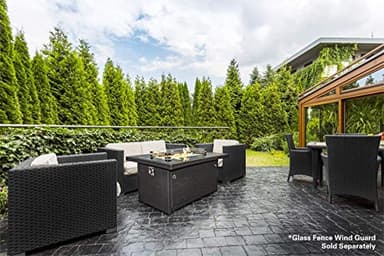 Outland Living Series 403 Fire Table – 44" 50,000 BTU Outdoor Propane Gas Fire Pit Table with Tempered Glass Top & Arctic Ice Decorative Glass Rocks, Slate Grey - Image 8