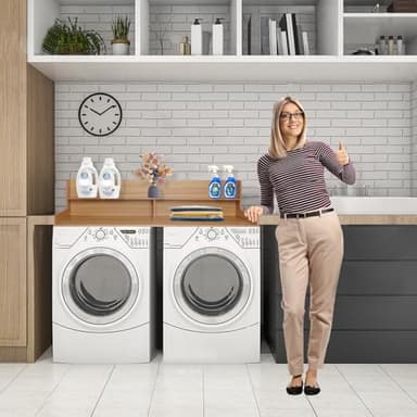 Washer Dryer Countertop Laundry Countertops Counter Top for Washer and Dryer Washer Dryer countertop with Shelf Laundry Countertop Over Washer and Dryer (Light Walnut) 54″×27.5″×12″ - Image 6