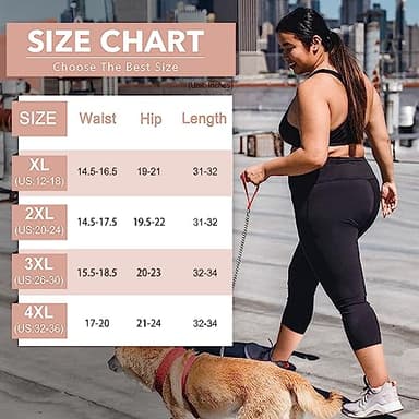 we fleece 3 Pack Plus Size Capri Leggings for Women -Stretchy X-Large-4X Tummy Control High Waist Spandex Workout Yoga Pants - Image 6