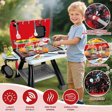 35pcs Kitchen Toy Set, Toy BBQ Grill Set, Cooking Toy Set, Little Chef Play, Kids Grill Playset Interactive BBQ Toy Set, Kids Kitchen Playset Toy Christmas Birthday Gift for Boys Girls - Image 3