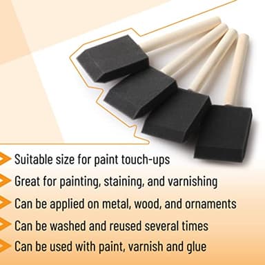 Bates- Foam Paint Brushes, 2 Inch, 16 Pack, Sponge Brushes, Sponge Paint Brush, Foam Brushes for Painting, Foam Brushes for Staining, Paint Sponges, Foam Brushes for Mod Podge Brushes - Image 4