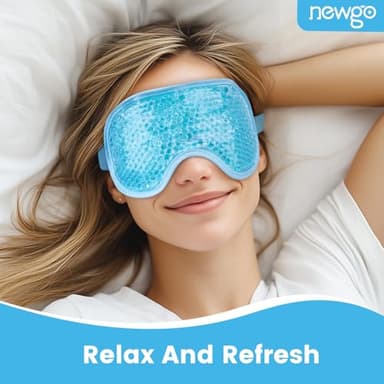 NEWGO Cooling Eye Mask for Puffy Eyes, Cold Eye Mask Eye Ice Pack for After Eyes Surgery, Tension Stress Relief, Itchy Eyes, Headaches, Dark Circles - Blue - Image 7