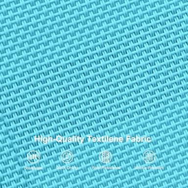 Purple Leaf Patio Chaise Lounge Set of 3 Outdoor Lounge Chair Beach Pool Sunbathing Lawn Lounger Recliner Chiar Outside Tanning Chairs with Arm for All Weather, Side Table Included, Turquoise Blue - Image 8