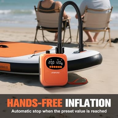 OFISPEED Electric Paddle Board Pump, Rechargeable 20PSI High Pressure SUP Pump with Auto-Off, Dual Stage Inflation & Deflation for Stand Up Paddle Boards, Boat, Tent, Mattress - Image 7